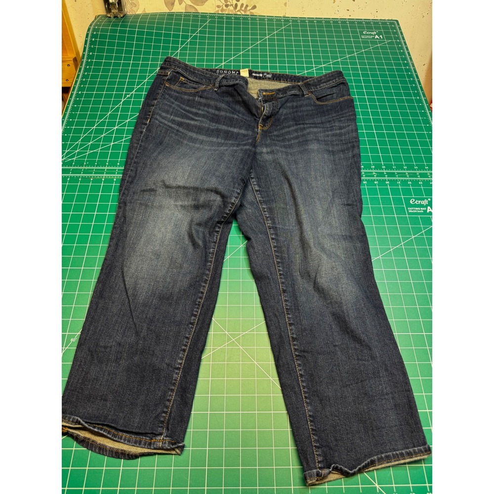 Sonoma Goods for Life Boyfriend Jeans Womens 18W Dark Wash Denim Stretch Mid Ris